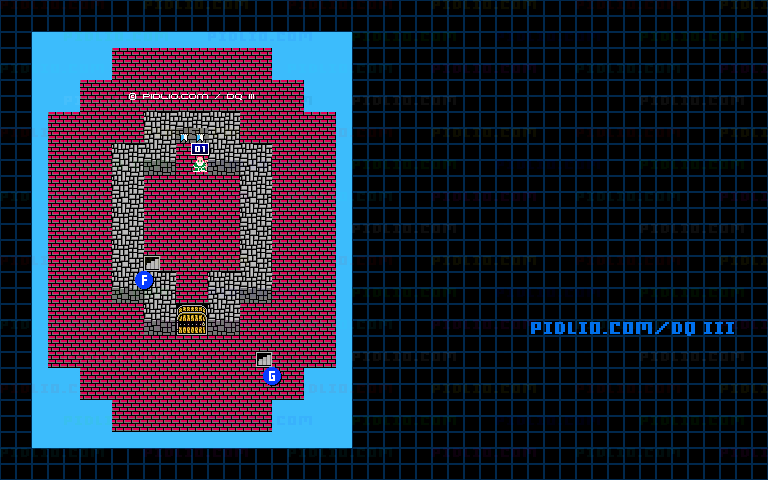 ナジミの塔4Fのマップ画像 ／ FC版ドラゴンクエストIII攻略 ─ pidlio.com