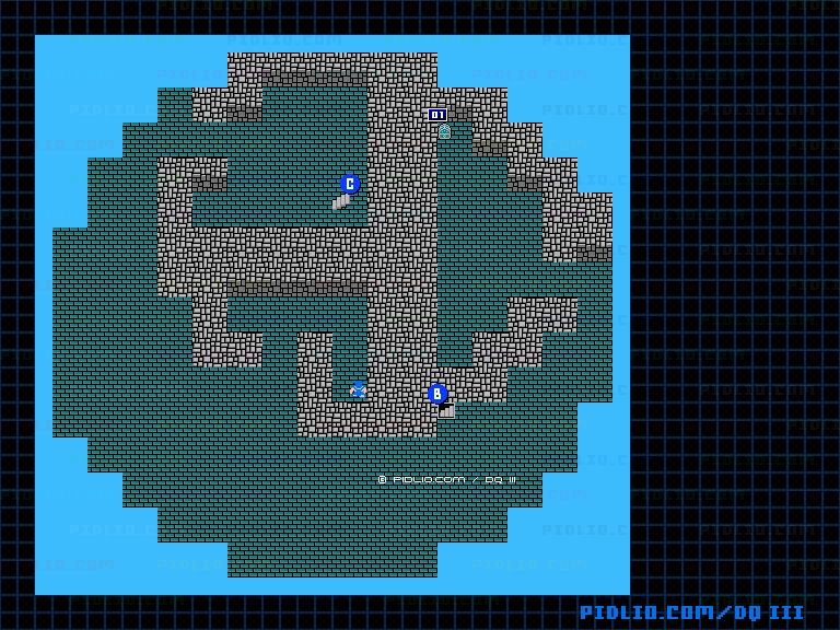 シャンパーニの塔3Fのマップ画像 ／ FC版ドラゴンクエストIII攻略 ─ pidlio.com