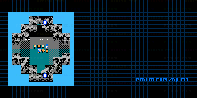 シャンパーニの塔5Fのマップ画像 ／ FC版ドラゴンクエストIII攻略 ─ pidlio.com
