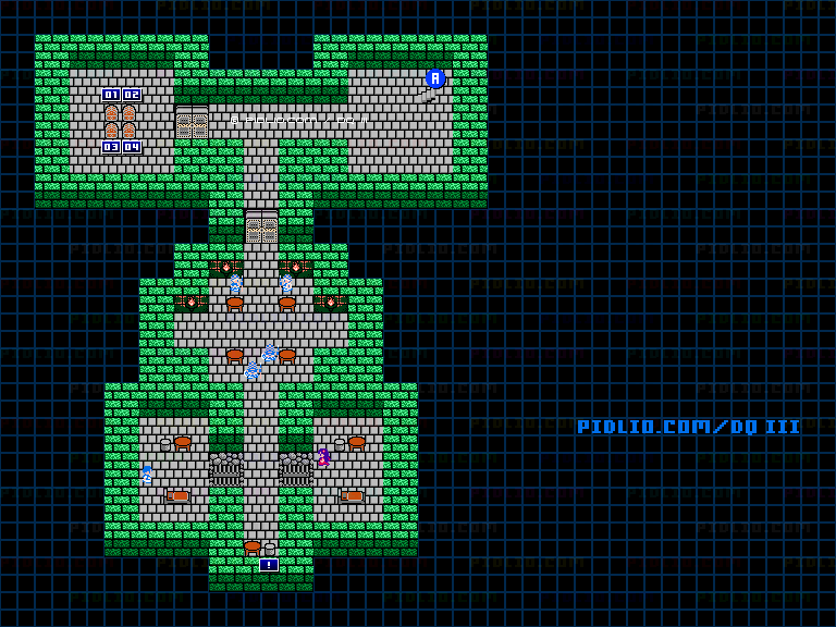 バハラタ東の洞窟B2のマップ画像 ／ FC版ドラゴンクエストIII攻略 ─ pidlio.com