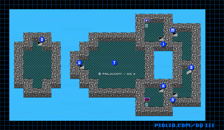 ガルナの塔3Fのマップ画像 ／ FC版ドラゴンクエストIII攻略 ─ pidlio.com