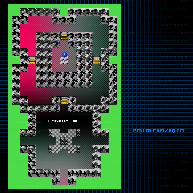 アープの塔1Fのマップ画像 ／ FC版ドラゴンクエストIII攻略 ─ pidlio.com