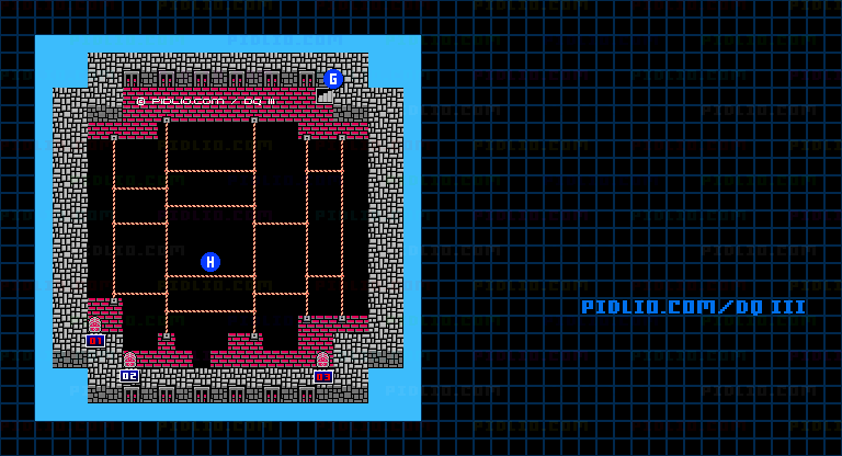 アープの塔5Fのマップ画像 ／ FC版ドラゴンクエストIII攻略 ─ pidlio.com