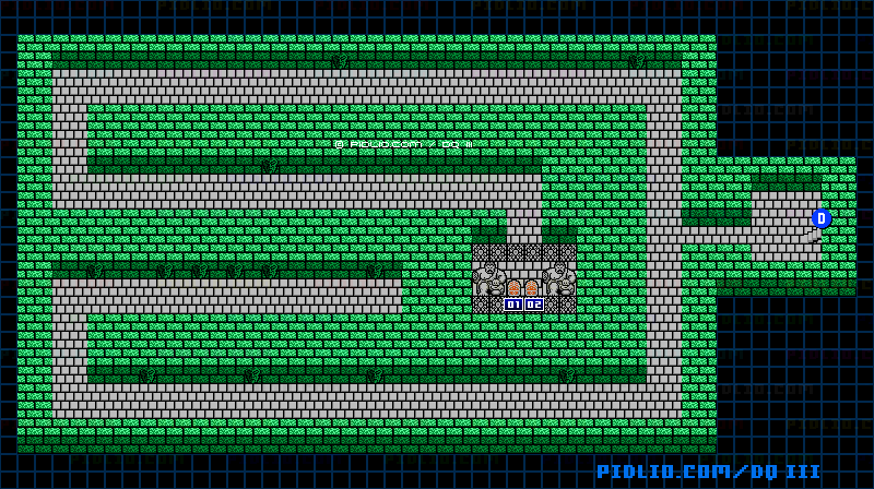 地球のへそB3のマップ画像 ／ FC版ドラゴンクエストIII攻略 ─ pidlio.com