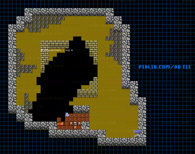 ギアガの大穴・バラモス討伐後のマップ画像 ／ FC版ドラゴンクエストIII攻略 ─ pidlio.com