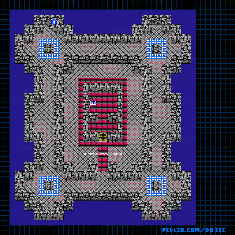 ルビスの塔5Fのマップ画像 ／ FC版ドラゴンクエストIII攻略 ─ pidlio.com