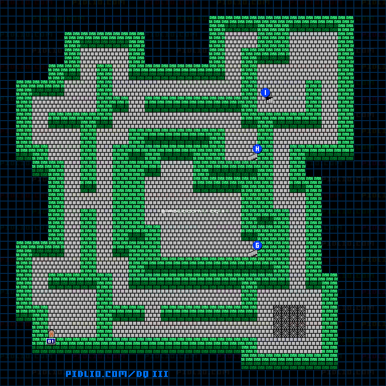ゾーマの城B3のマップ画像 ／ FC版ドラゴンクエストIII攻略 ─ pidlio.com