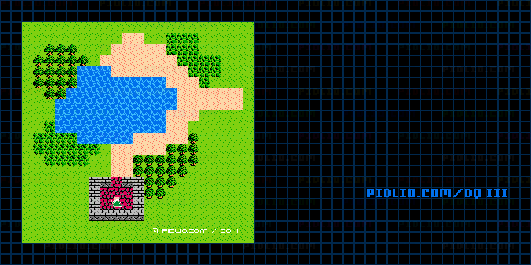 新しい町（～バーク）1段階目のマップ画像 ／ FC版ドラゴンクエストIII攻略 ─ pidlio.com