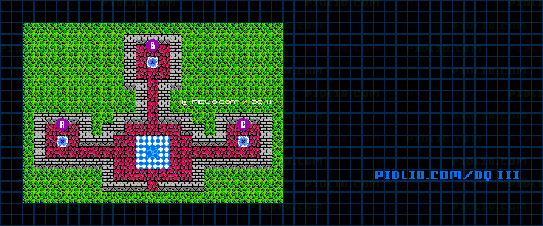 グリンラッド南のほこら（旅の扉のほこら）のマップ画像 ／ FC版ドラゴンクエストIII攻略 ─ pidlio.com