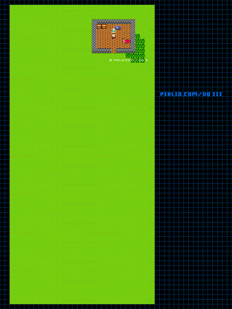 グリンラッドの老人の家のマップ画像 ／ FC版ドラゴンクエストIII攻略 ─ pidlio.com
