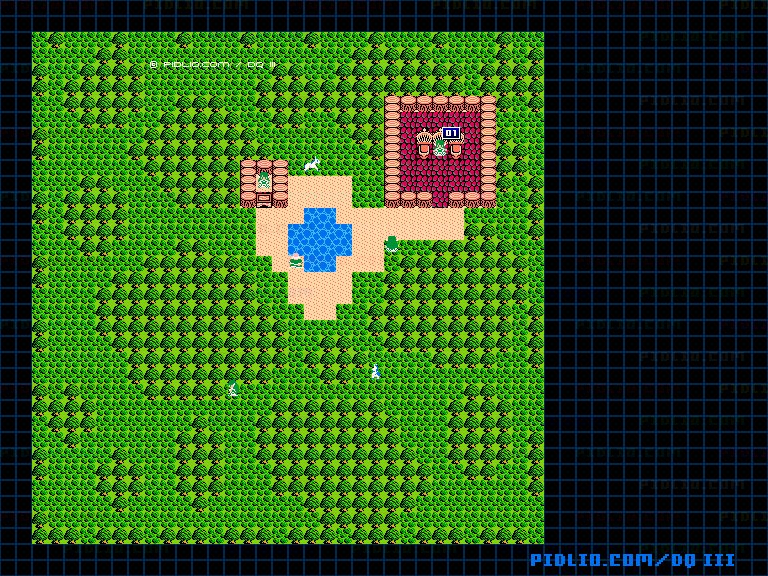 エルフの隠れ里のマップ画像 ／ FC版ドラゴンクエストIII攻略 ─ pidlio.com