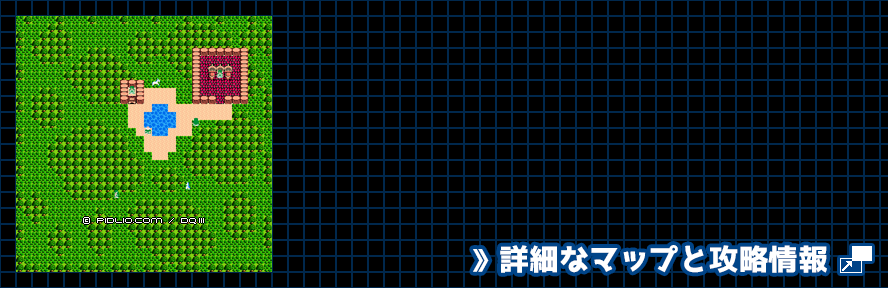 エルフの隠れ里の簡易マップ画像 ／ FC版ドラゴンクエスト3攻略 ─ pidlio.com