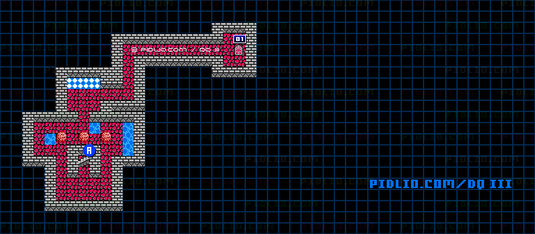エジンベアの城B1のマップ画像 ／ FC版ドラゴンクエストIII攻略 ─ pidlio.com