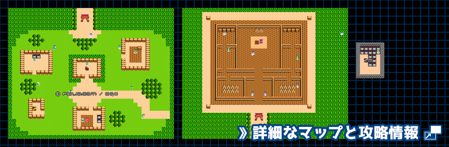 ジパング国の簡易マップ画像 ／ FC版ドラゴンクエスト3攻略 ─ pidlio.com