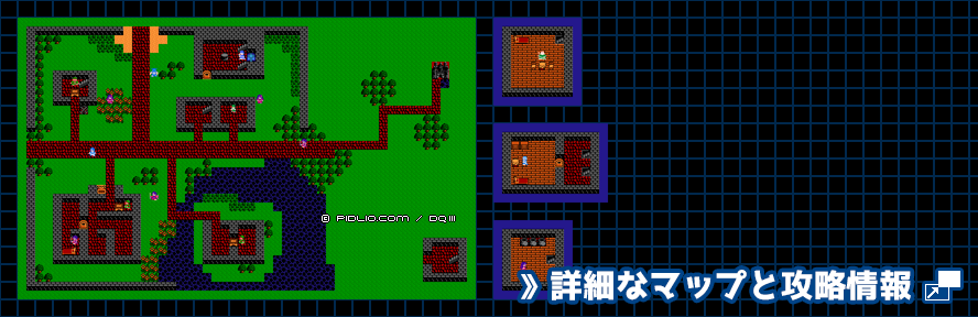 ラダトームの町の簡易マップ画像 ／ FC版ドラゴンクエスト3攻略 ─ pidlio.com