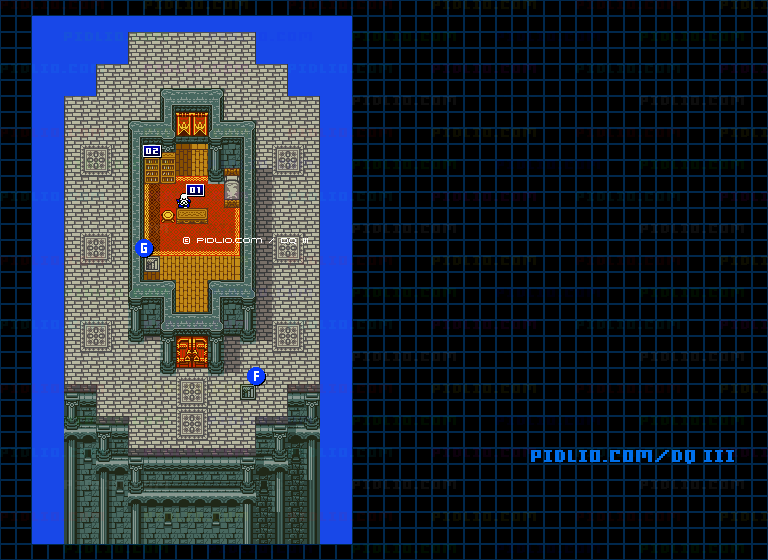 ナジミの塔・4階のマップ画像 ／ GB版ドラゴンクエスト3攻略 ─ pidlio.com