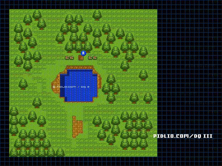 いざないの洞窟・1階入口のマップ画像 ／ GB版ドラゴンクエスト3攻略 ─ pidlio.com