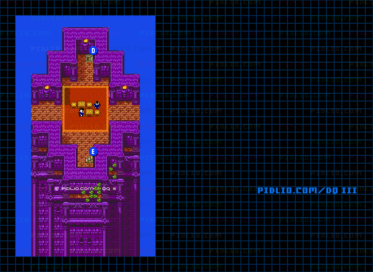 シャンパーニの塔・5階のマップ画像 ／ GB版ドラゴンクエスト3攻略 ─ pidlio.com