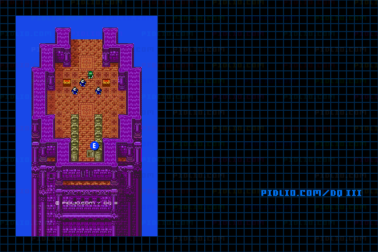 シャンパーニの塔・6階のマップ画像 ／ GB版ドラゴンクエスト3攻略 ─ pidlio.com