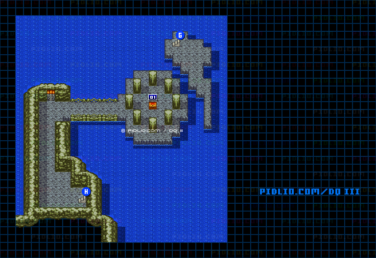 ノアニール西の洞窟・地下4階のマップ画像 ／ GB版ドラゴンクエスト3攻略 ─ pidlio.com