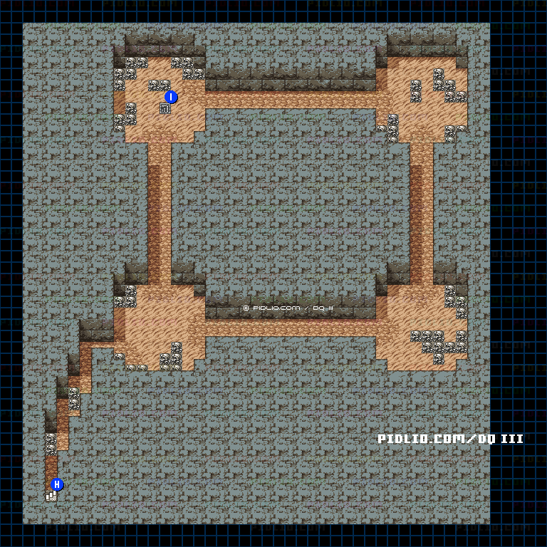 ピラミッド・地下1階のマップ画像 ／ GB版ドラゴンクエスト3攻略 ─ pidlio.com