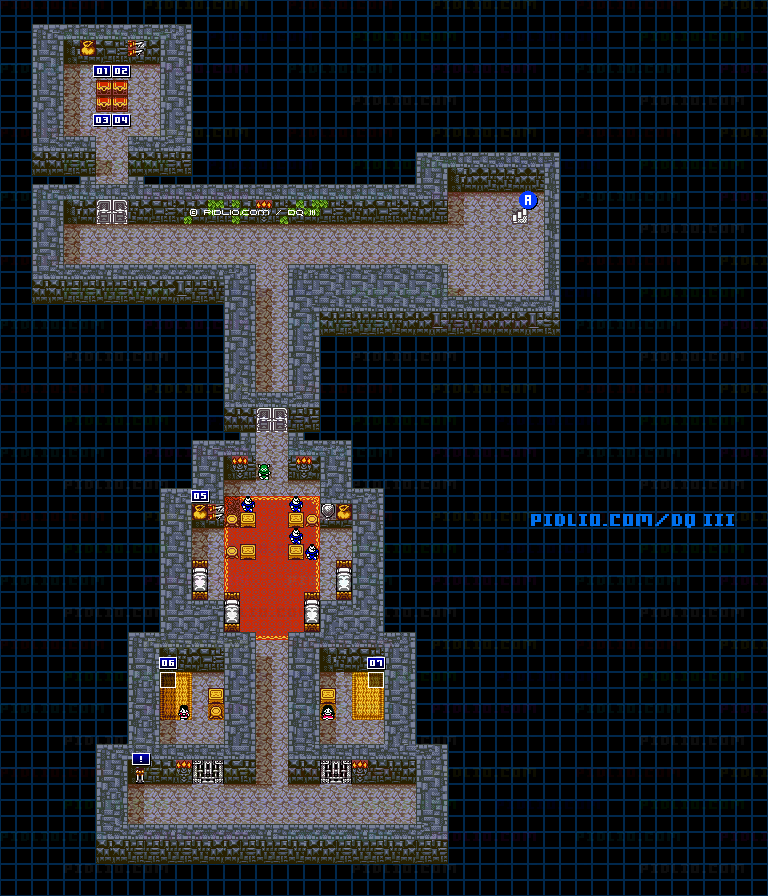 バハラタ東の洞窟・地下2階のマップ画像 ／ GB版ドラゴンクエスト3攻略 ─ pidlio.com