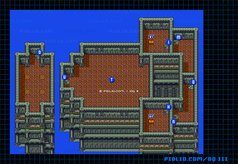 ガルナの塔・3階のマップ画像 ／ GB版ドラゴンクエスト3攻略 ─ pidlio.com