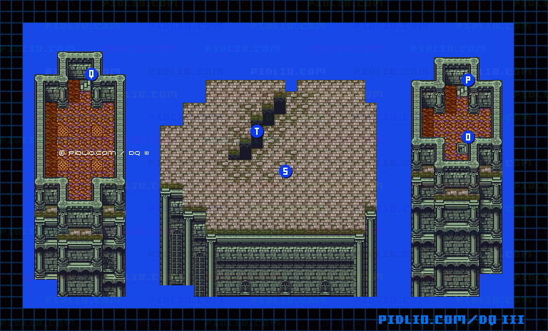 ガルナの塔・4階のマップ画像 ／ GB版ドラゴンクエスト3攻略 ─ pidlio.com