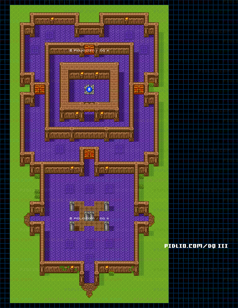 アープの塔・1階のマップ画像 ／ GB版ドラゴンクエスト3攻略 ─ pidlio.com