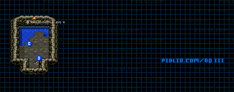 サマンオサ南の洞窟・地下4階のマップ画像 ／ GB版ドラゴンクエスト3攻略 ─ pidlio.com
