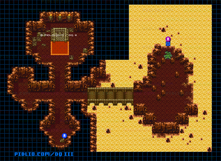 ジパングの洞窟のマップ画像 ／ GB版ドラゴンクエスト3攻略 ─ pidlio.com