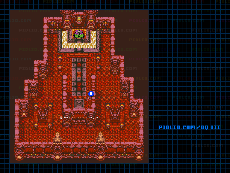 バラモス城・バラモスの部屋のマップ画像 ／ GB版ドラゴンクエスト3攻略 ─ pidlio.com