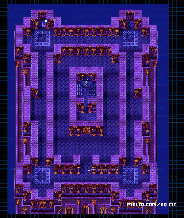 ルビスの塔・5階のマップ画像 ／ GB版ドラゴンクエスト3攻略 ─ pidlio.com