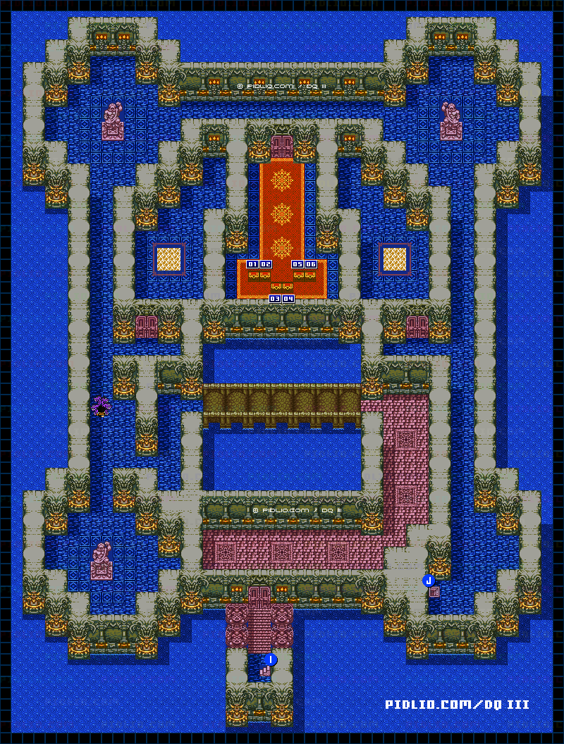 ゾーマの城・地下4階のマップ画像 ／ GB版ドラゴンクエスト3攻略 ─ pidlio.com