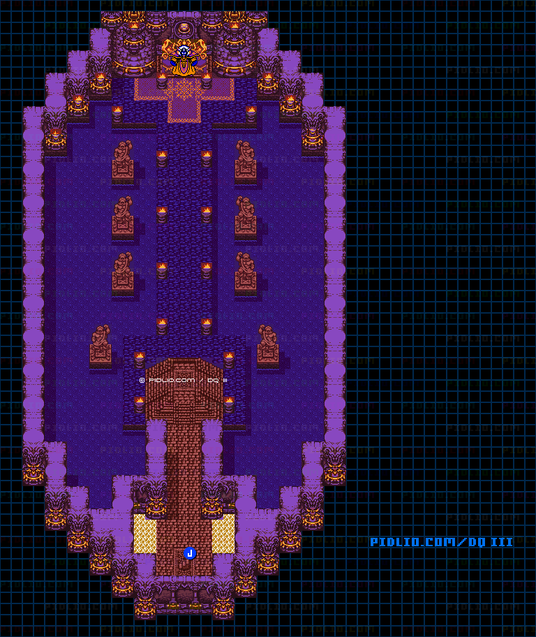 ゾーマの城・地下5階 祭壇のマップ画像 ／ GB版ドラゴンクエスト3攻略 ─ pidlio.com