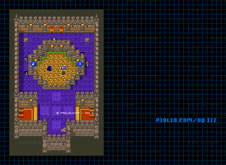 隠しダンジョン前半（天界の洞窟）・第8フロアのマップ画像 ／ GB版ドラゴンクエスト3攻略 ─ pidlio.com
