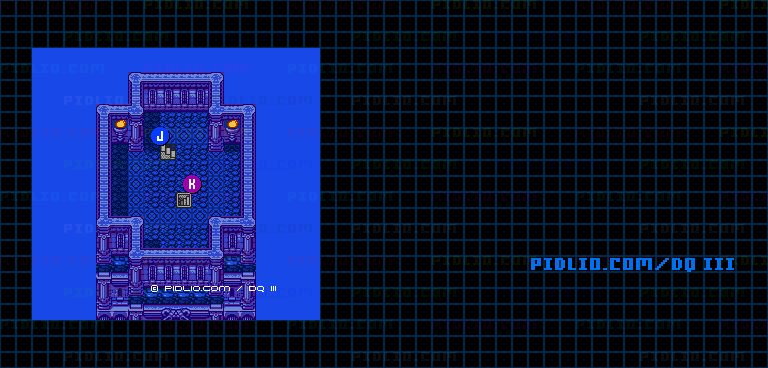 隠しダンジョン前半（天界の洞窟）・第9フロアのマップ画像 ／ GB版ドラゴンクエスト3攻略 ─ pidlio.com