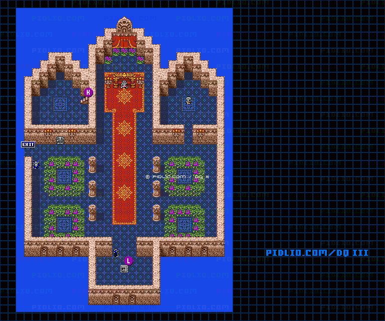 隠しダンジョン（ゼニス城）のマップ画像 ／ GB版ドラゴンクエスト3攻略 ─ pidlio.com