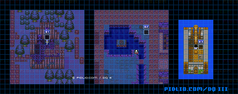 隠しダンジョン（ゼニス城）吟遊詩人の謎かけのマップ画像 ／ GB版ドラゴンクエスト3攻略 ─ pidlio.com