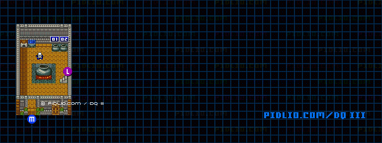 隠しダンジョン後半（天界の塔）1階のマップ画像 ／ GB版ドラゴンクエスト3攻略 ─ pidlio.com