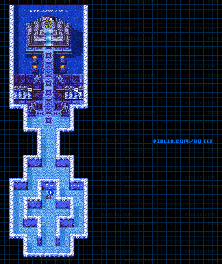 氷の洞窟・地下6階のマップ画像 ／ GB版ドラゴンクエスト3攻略 ─ pidlio.com