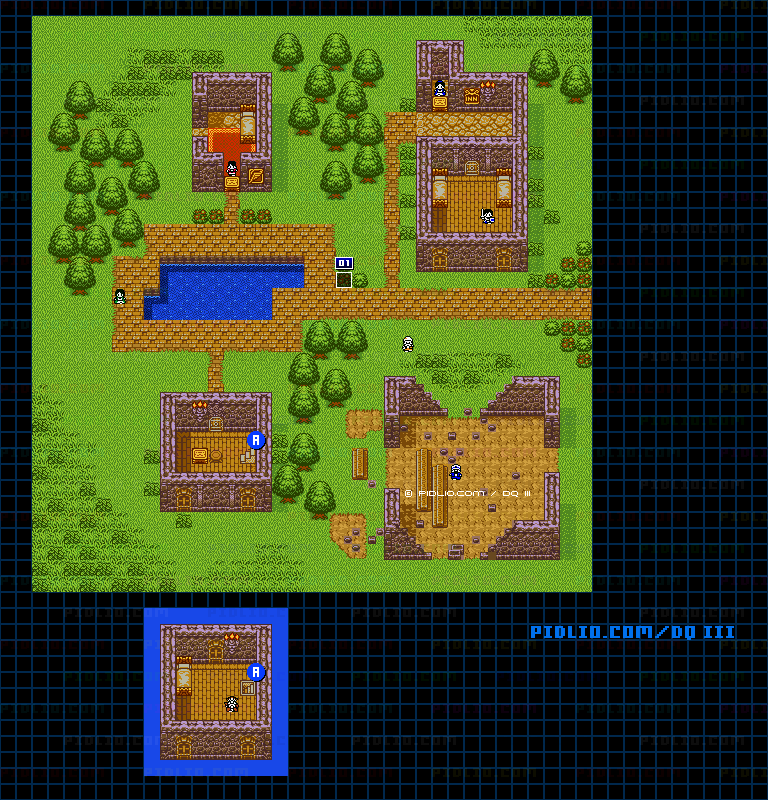 新しい町（～バーク）第4段階のマップ画像 ／ GB版ドラゴンクエスト3攻略 ─ pidlio.com