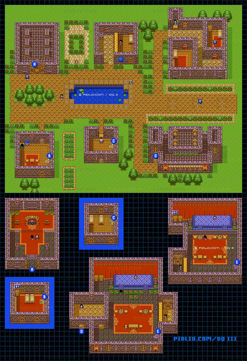 新しい町（～バーク）第6段階のマップ画像 ／ GB版ドラゴンクエスト3攻略 ─ pidlio.com