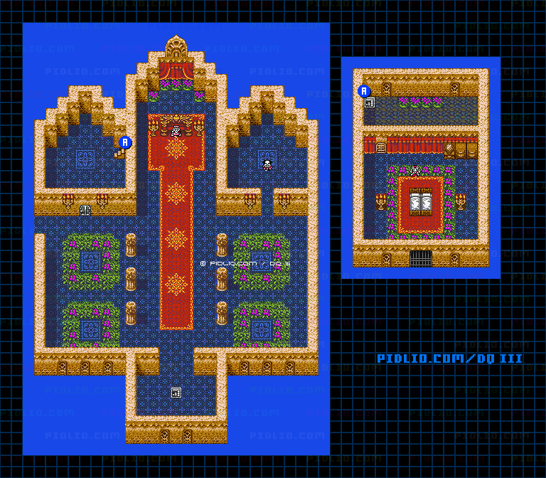 性格診断「戦争を始める国」のマップ画像 ／ GB版ドラゴンクエスト3攻略 ─ pidlio.com