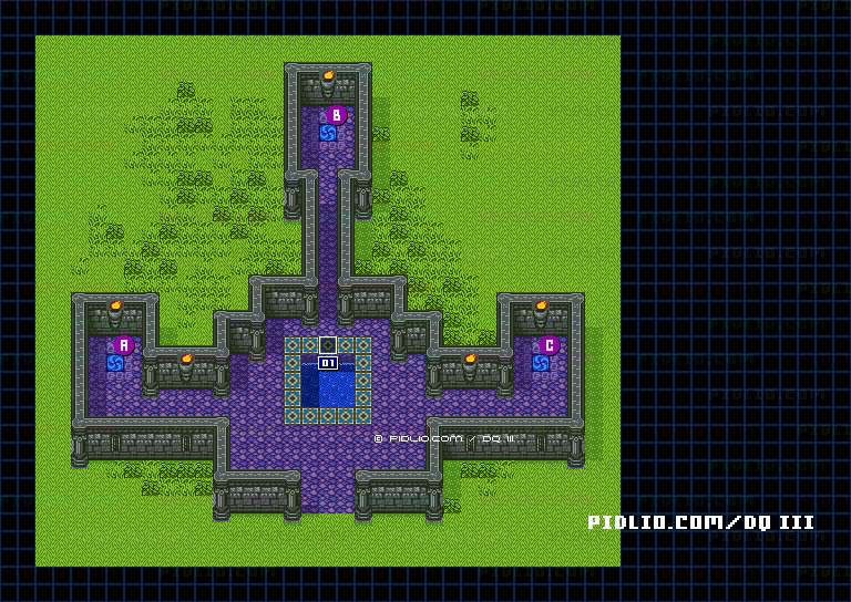 旅の扉のほこらのマップ画像 ／ GB版ドラゴンクエスト3攻略 ─ pidlio.com