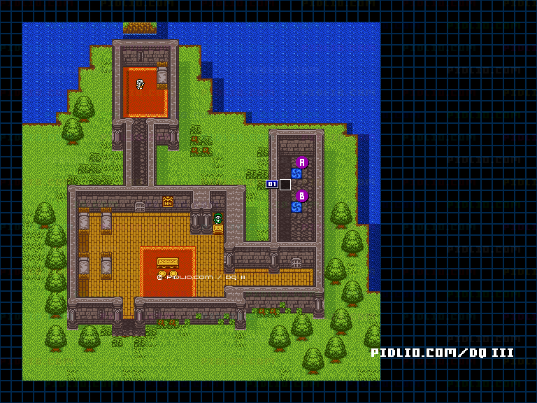 オリビアの岬のほこらのマップ画像 ／ GB版ドラゴンクエスト3攻略 ─ pidlio.com