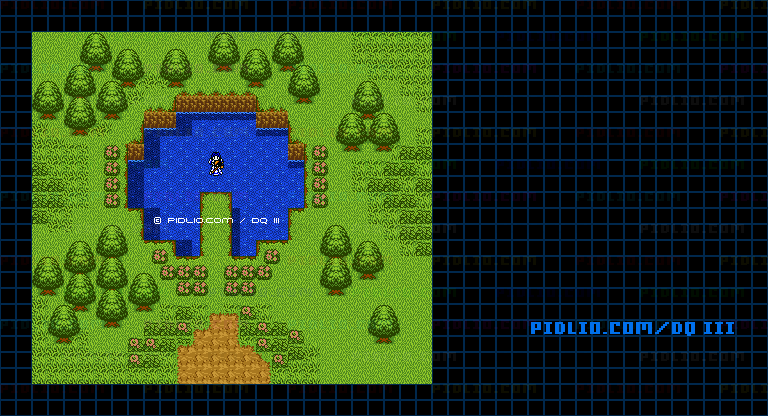 精霊の泉（オルレラの泉）のマップ画像 ／ GB版ドラゴンクエスト3攻略 ─ pidlio.com