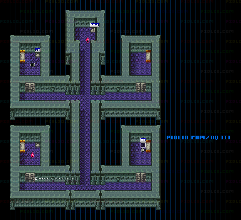 ほこらの牢獄のマップ画像 ／ GB版ドラゴンクエスト3攻略 ─ pidlio.com