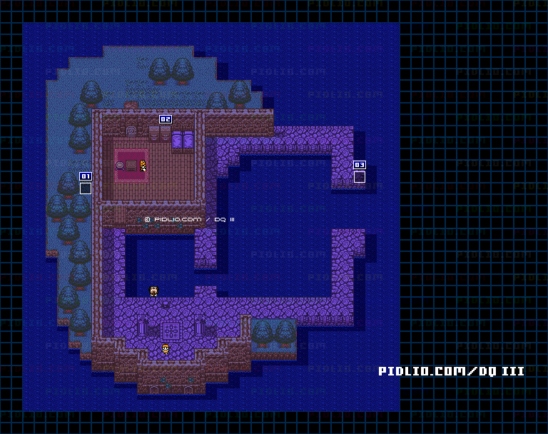 ラダトーム西の港のマップ画像 ／ GB版ドラゴンクエスト3攻略 ─ pidlio.com