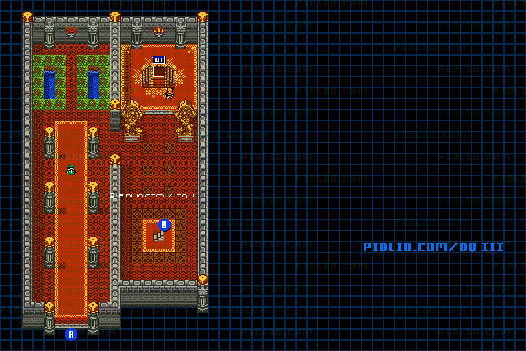 第1のすごろく場・1階のマップ画像 ／ GB版ドラゴンクエスト3攻略 ─ pidlio.com